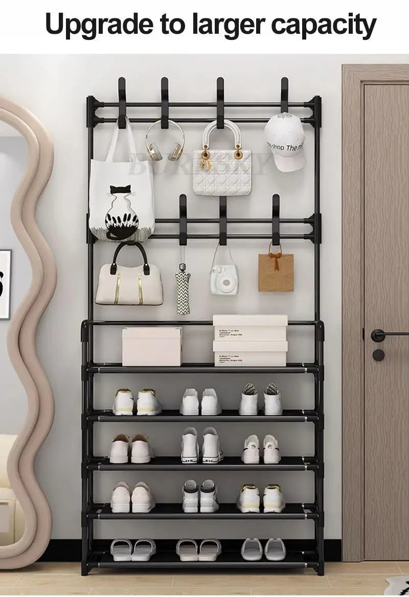 Multi-Layer Shoe Rack Coat Rack Storage & DIY Clothes Hanger