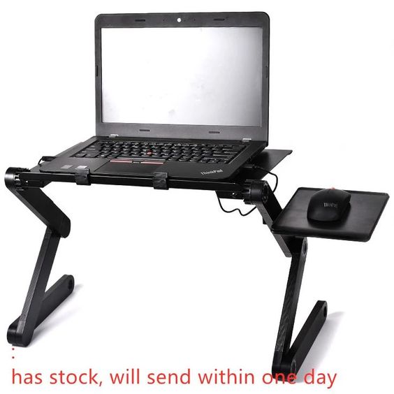 Adjustable Folding Laptop Ultrabook Notebook Tablet Table Stand With Mouse Pad for Bed Sofa